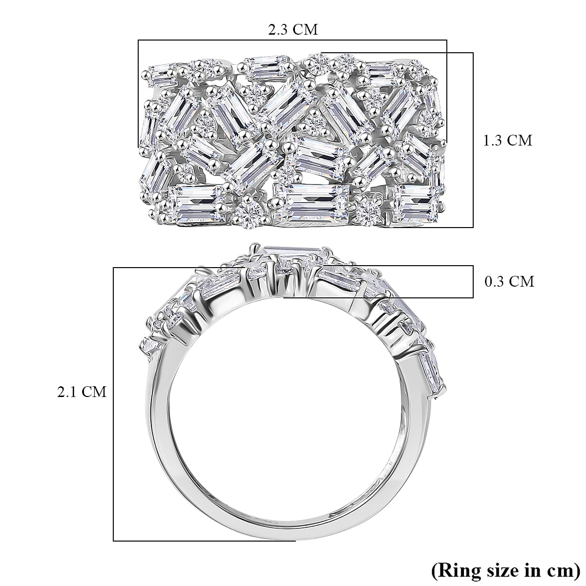 THE CROWN - D'Joy Moissanite Cluster Ring in Rhodium Overlay Sterling Silver 2.35 Ct. 8310191 6