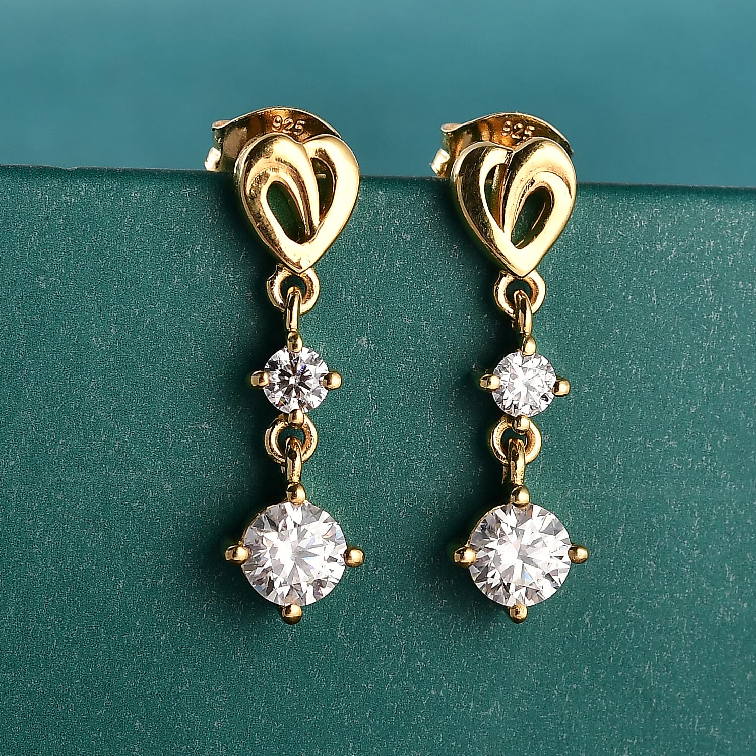 D'Joy Moissanite Dangling Earring in 18K YG PlatingSterling Silver 8250625 2