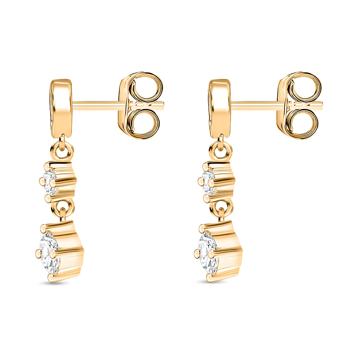 D'Joy Moissanite Dangling Earring in 18K YG PlatingSterling Silver 8250625 4