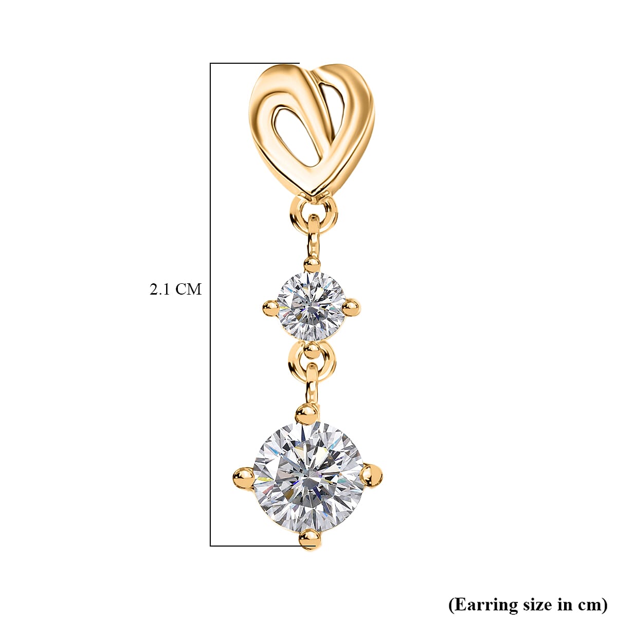 D'Joy Moissanite Dangling Earring in 18K YG PlatingSterling Silver 8250625 6