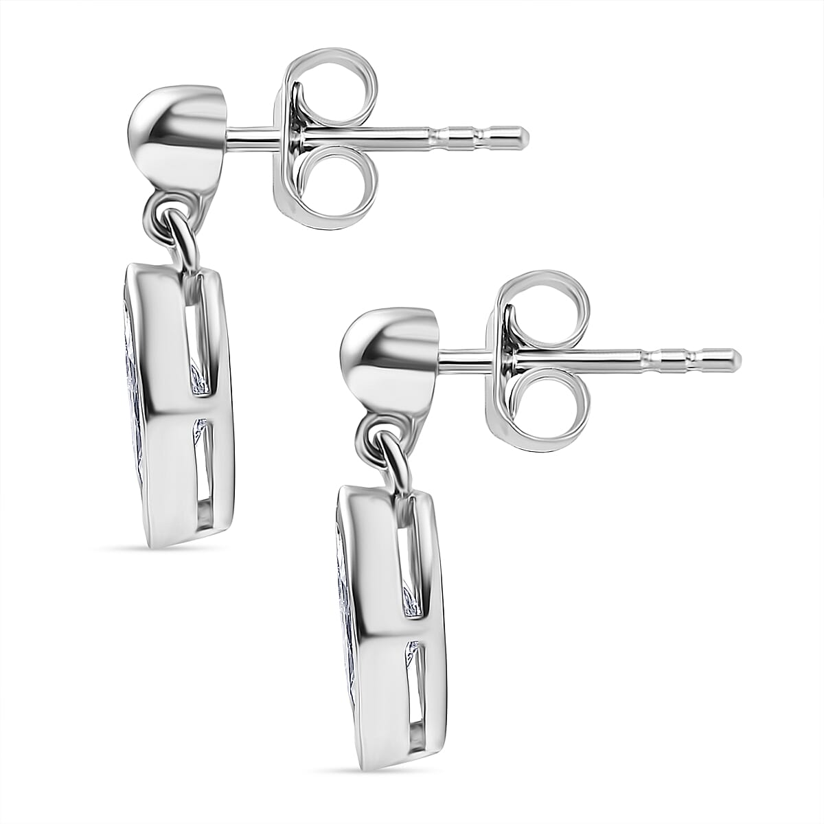 D'Joy Moissanite Dangling Earrings in Platinum Overlay Sterling Silver 8250617 4