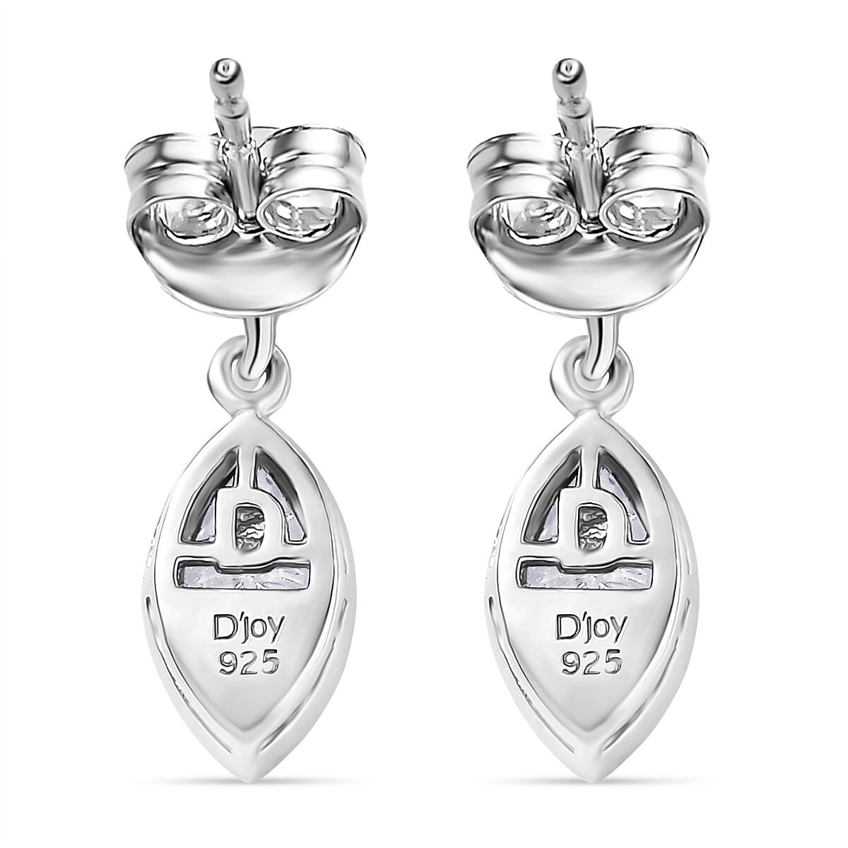 D'Joy Moissanite Dangling Earrings in Platinum Overlay Sterling Silver 8250617 5