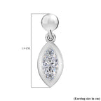 D'Joy Moissanite Dangling Earrings in Platinum Overlay Sterling Silver