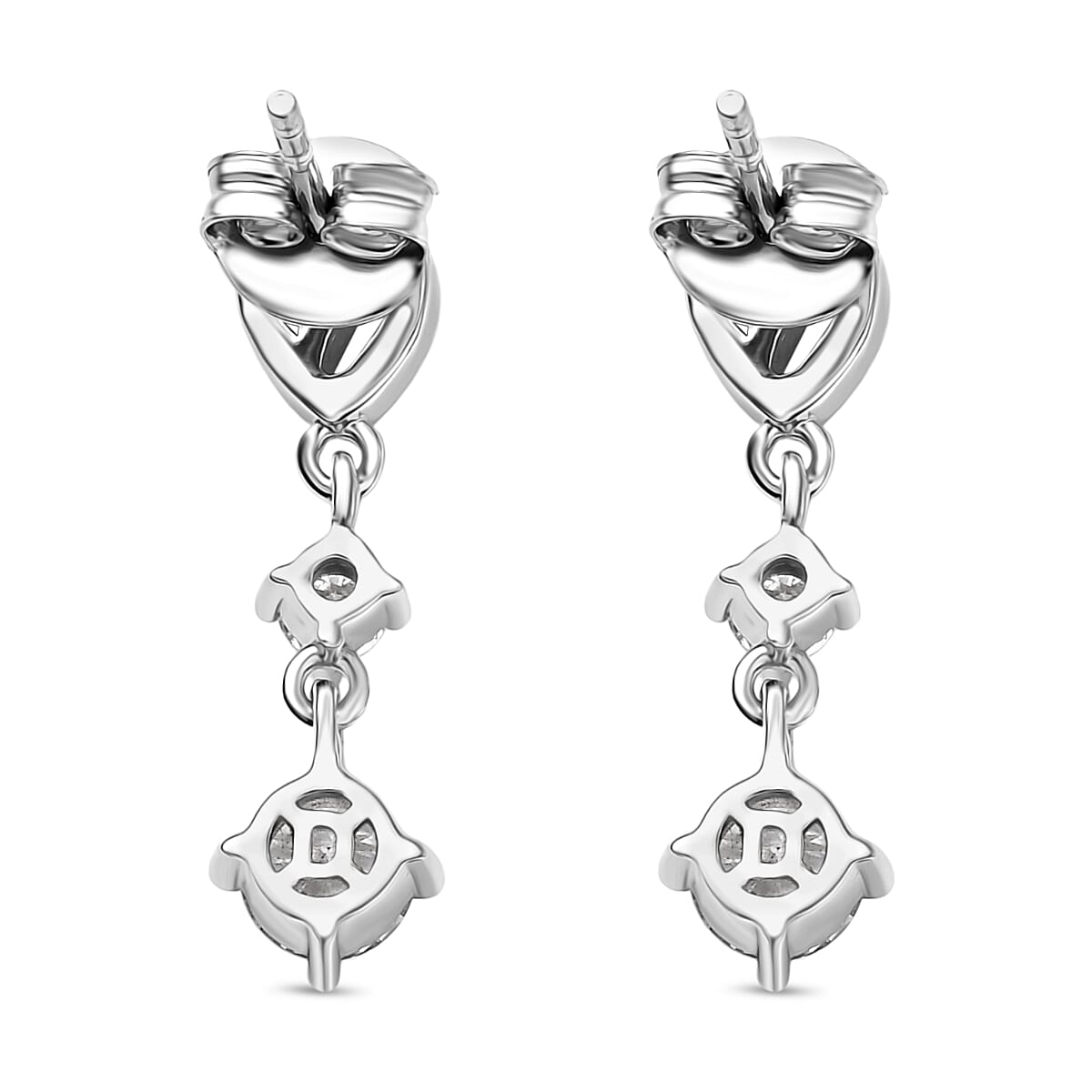D'Joy Moissanite Dangling Earring in Platinum Overlay Sterling Silver V32666704 5