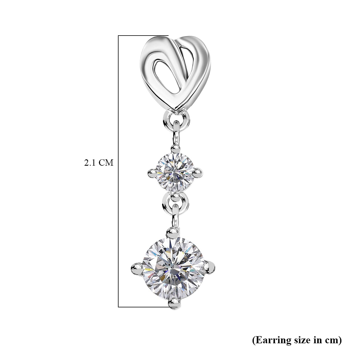 D'Joy Moissanite Dangling Earring in Platinum Overlay Sterling Silver V32666704 6