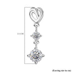 D'Joy Moissanite Dangling Earring in Platinum Overlay Sterling Silver