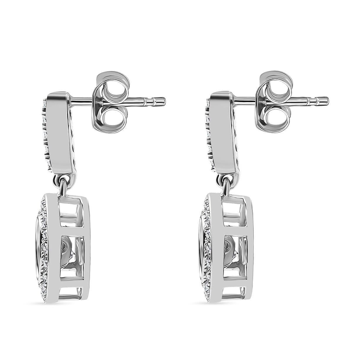 D'Joy Moissanite Dangling Earring in Platinum Overlay Sterling Silver 1.31 Ct. 8250630 4