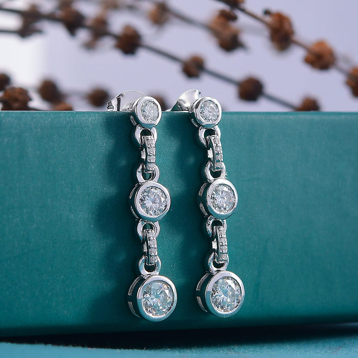 D'Joy Moissanite Dangling Earring in Platinum Overlay Sterling Silver 1.62 Ct. 8253695 2