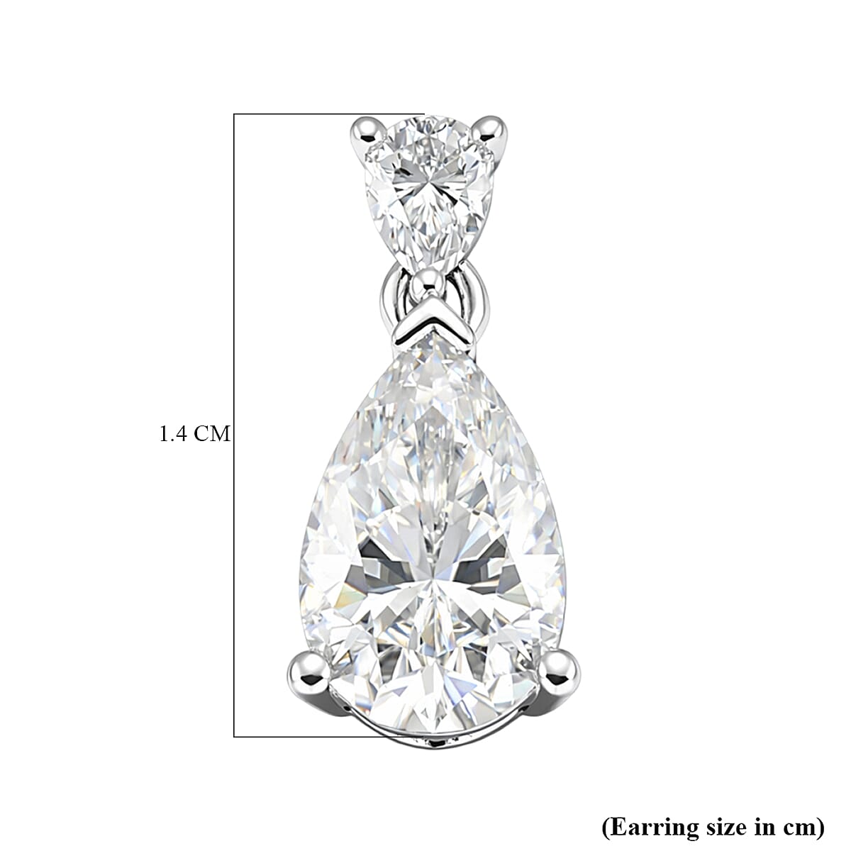 D'Joy Moissanite Dangling Earring in Rhodium Overlay Sterling Silver 3.12 Ct. 8350895 6