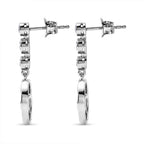 D'Joy - Moissanite Dangling Earring with Push Back in Platinum Overlay Sterling Silver