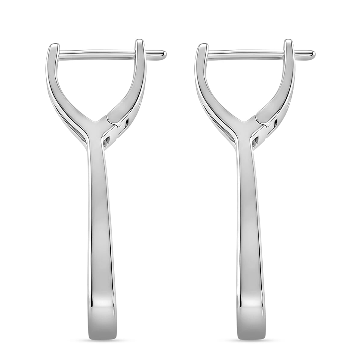 D'Joy - Moissanite Drop Earring with Clasp in Rhodium Overlay Sterling Silver 1.83 Ct. 8560097 4