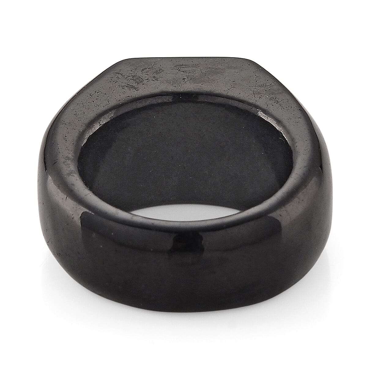 D'Joy - Moissanite &amp; Black Jade Solitaire Band in Rhodium Overlay Sterling Silver 30.87 Ct. 8486765 8