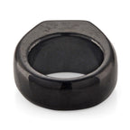 D'Joy - Moissanite & Dyed Black Jade Solitaire Band in Rhodium Overlay Sterling Silver 30.87 Ct.