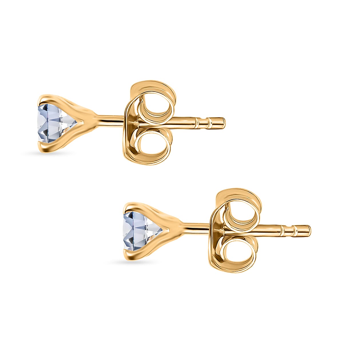 Moissanite Solitaire Stud earring in 18K Yellow Gold Sterling Silver 8352214 4