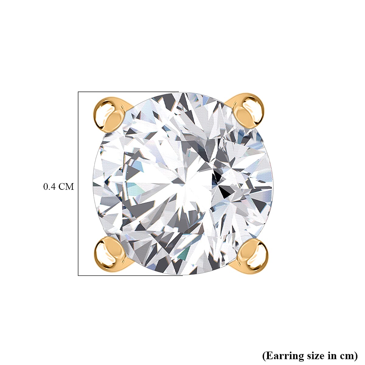 Moissanite Solitaire Stud earring in 18K Yellow Gold Sterling Silver 8352214 5