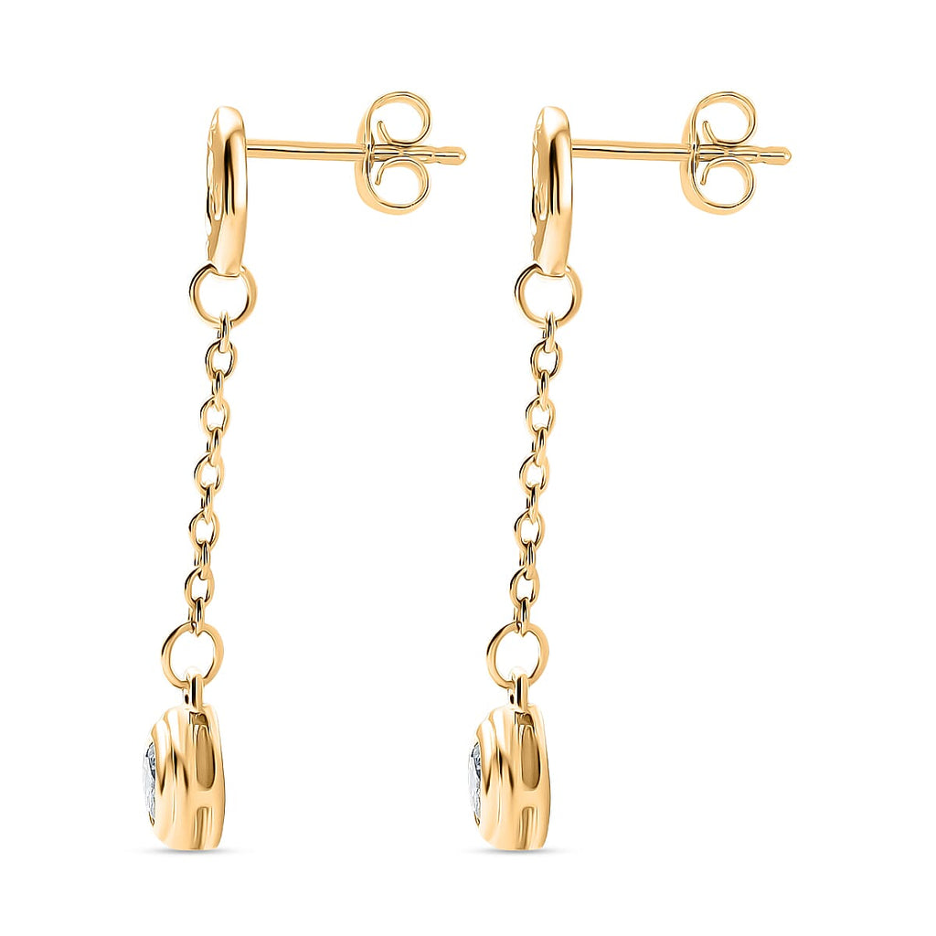 D'Joy Moissanite Earring in 18K Yellow Gold Plating Sterling Silver