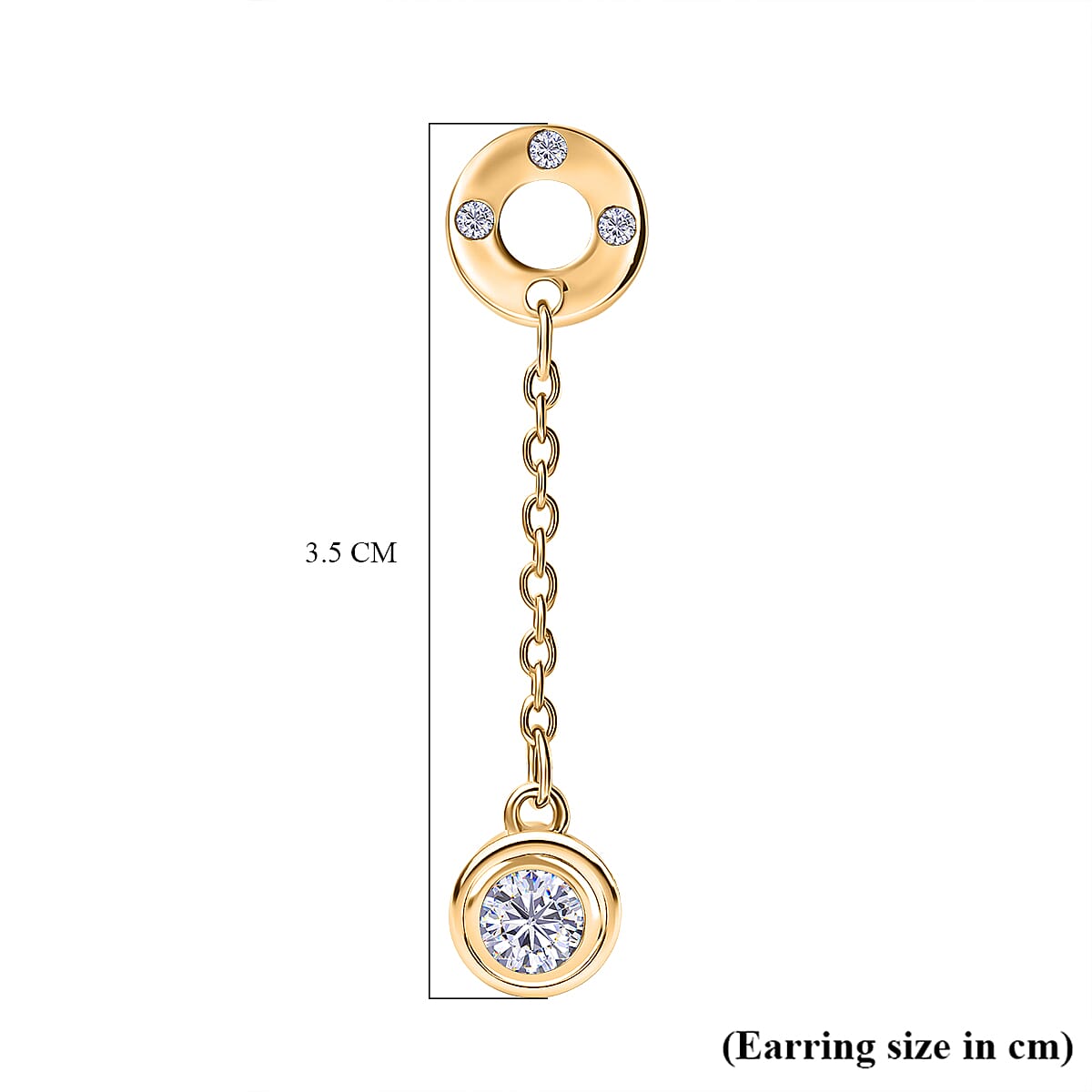 D'Joy Moissanite Dangling Earring in Yellow Gold Plated Sterling Silver 8250667 6