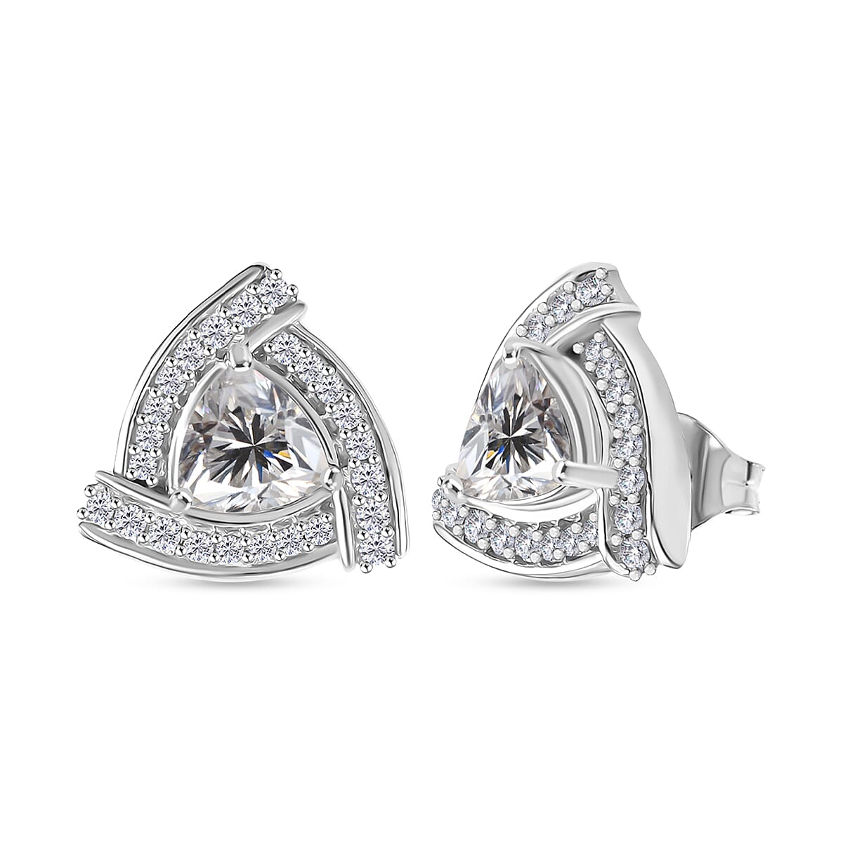 D'Joy Moissanite Earring in Platinum Overlay Sterling Silver 2.03 Ct. 8250631 0