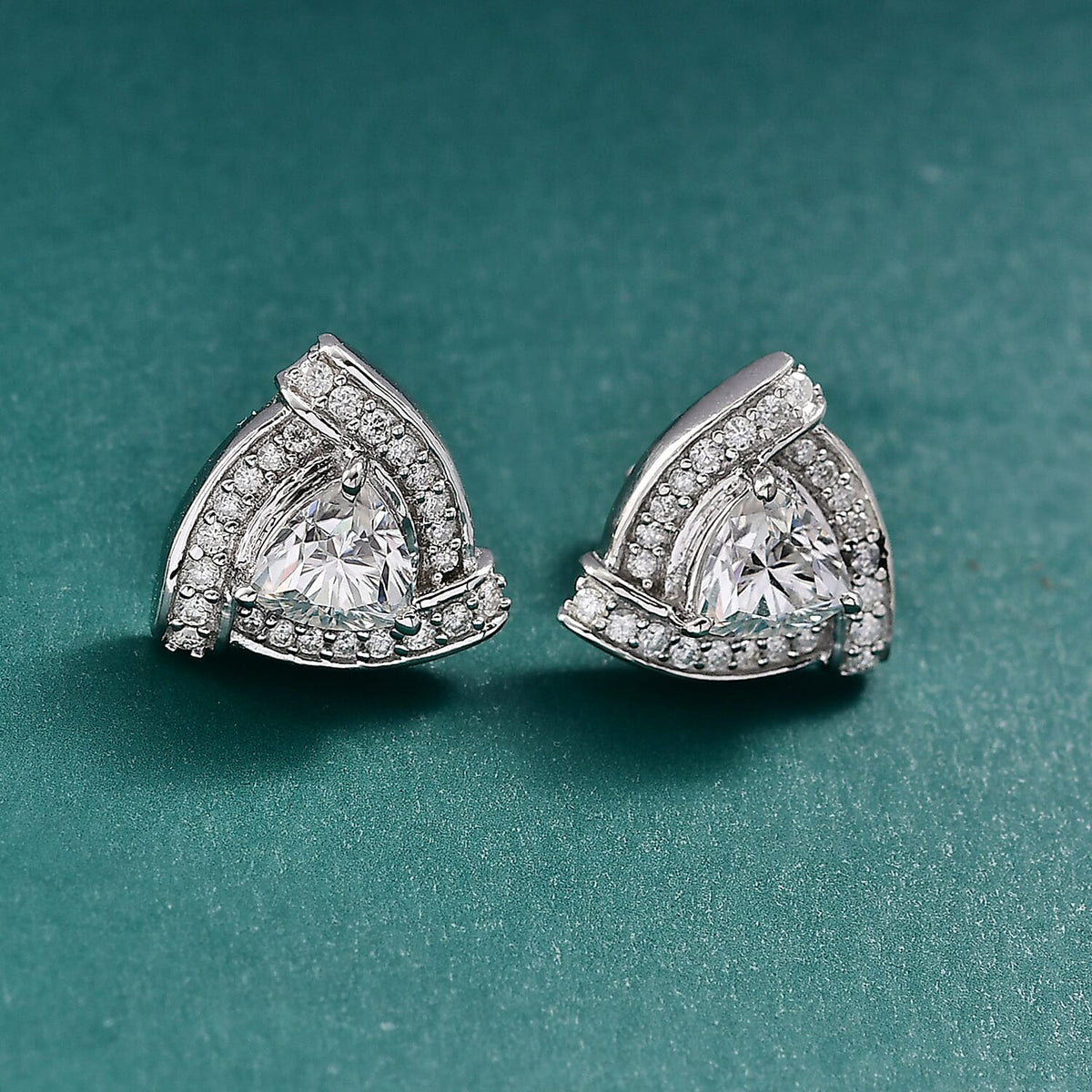 D'Joy Moissanite Earring in Platinum Overlay Sterling Silver 2.03 Ct. 8250631 2