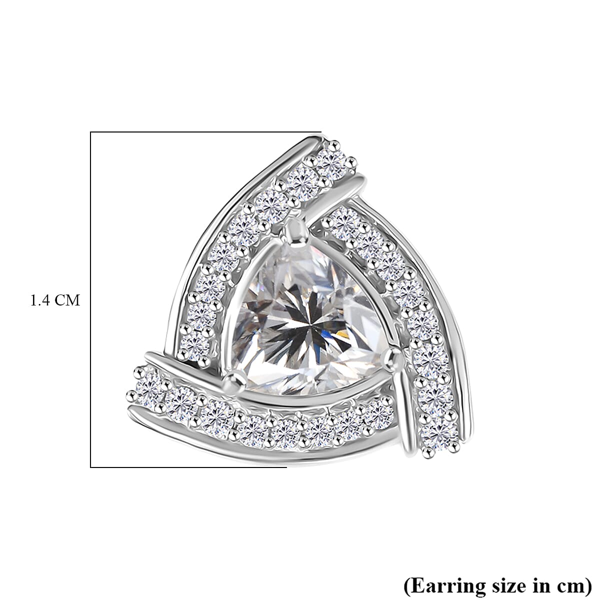 D'Joy Moissanite Earring in Platinum Overlay Sterling Silver 2.03 Ct. 8250631 5