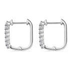D'Joy Moissanite Earring with Clasp in Platinum Overlay Sterling Silver