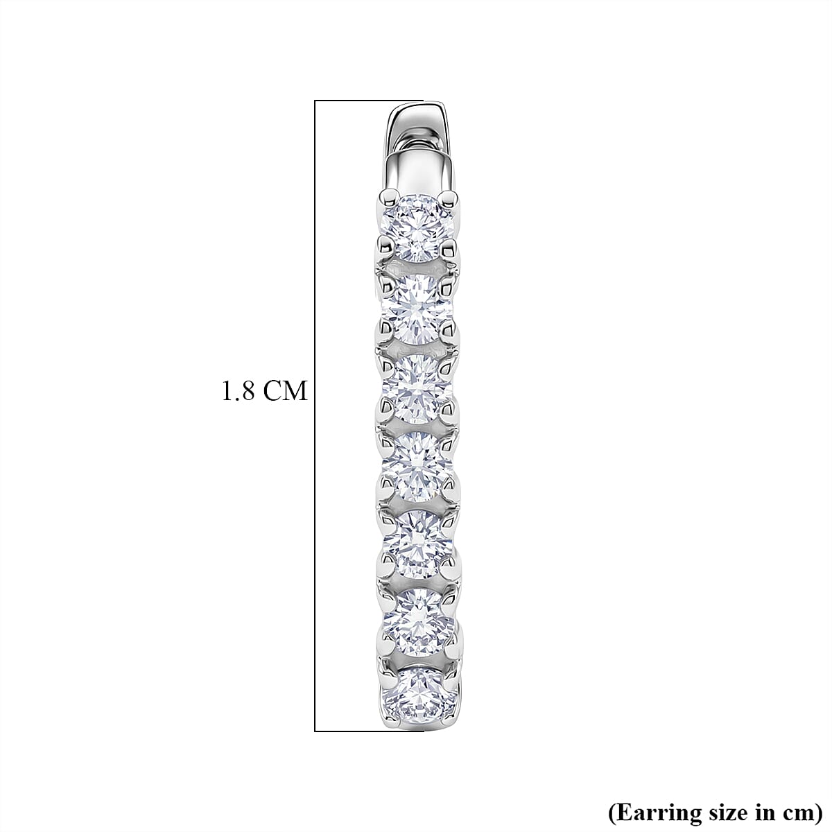 D'Joy Moissanite Earring with Clasp in Platinum Overlay Sterling Silver 8438406 5