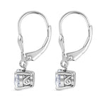 D'Joy Moissanite Earring with Lever Back in Platinum Overlay Sterling Silver 1.53 Ct.