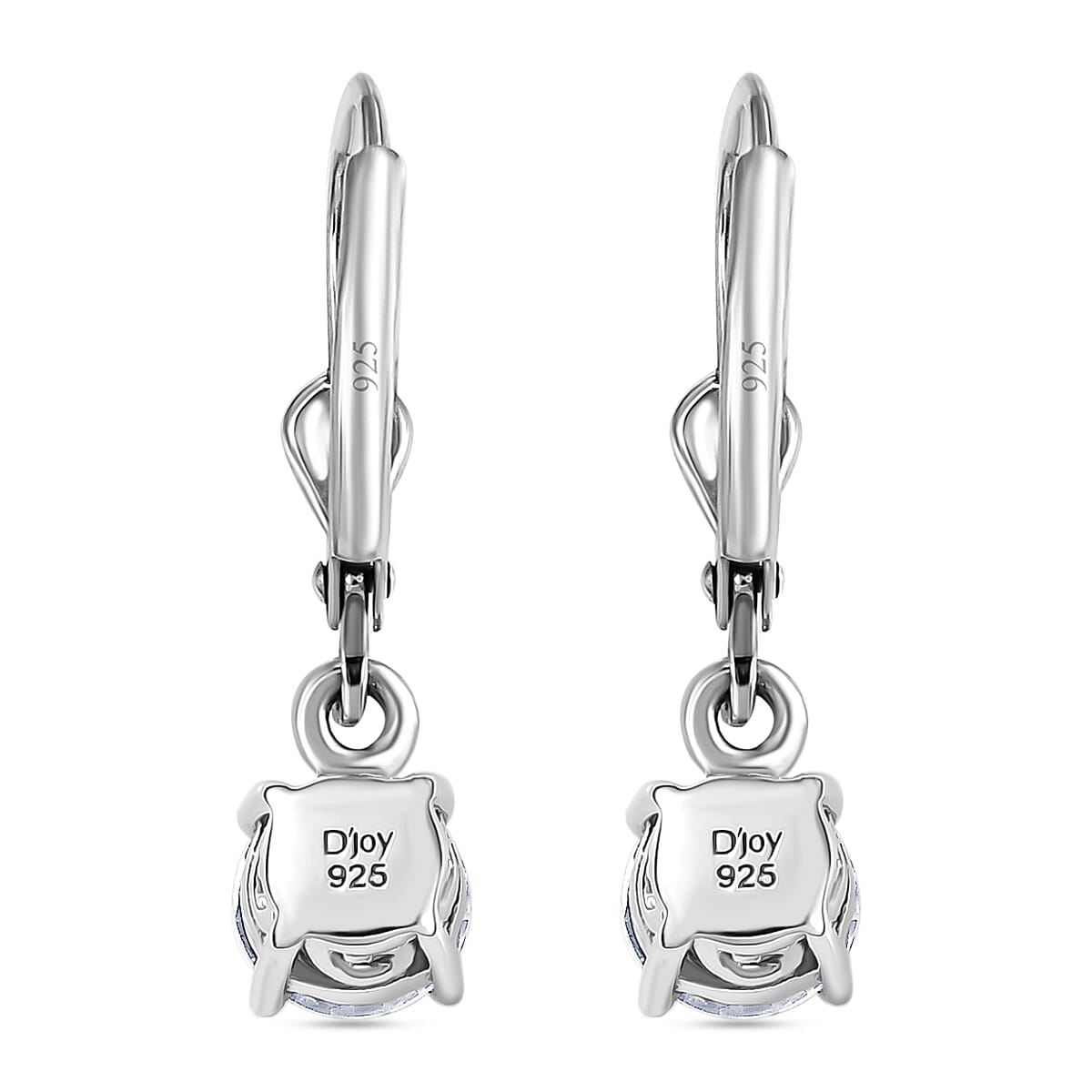 D'Joy Moissanite Solitaire Earring with Lever Back in Platinum Overlay Sterling Silver 1.53 Ct. 8428490 5