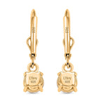 D'Joy Moissanite Earring with Lever Back in Yellow Gold Plated Sterling Silver 1.53 Ct.