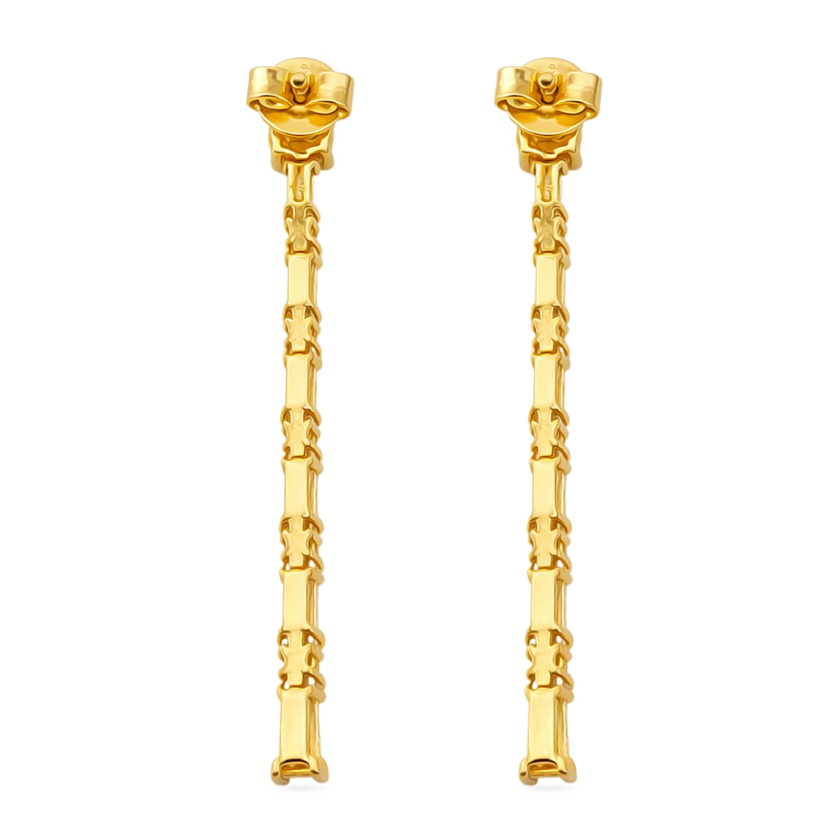 D'Joy Moissanite Dangling Earring with Push Back in Yellow Gold Plated Sterling Silver 1.20 Ct. 8428287 5