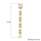 D'Joy Moissanite Drop Earring with Push Back in Yellow Gold Plated Sterling Silver 1.20 Ct.