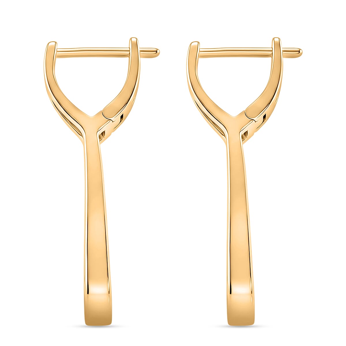 D'Joy - Moissanite Earring with Clasp in Yellow Gold Plated Sterling Silver 1.83 Ct. 8576162 4