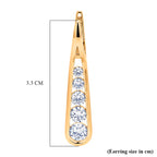 D'Joy - Moissanite Earring with Clasp in Yellow Gold Plated Sterling Silver 1.83 Ct.