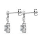 D'Joy GRA Certified Moissanite D-VVS1 Earring with Push Back in Rhodium Overlay Sterling Silver 1.30 Ct.
