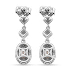 D'Joy GRA Certified Moissanite D-VVS1 Earring with Push Back in Rhodium Overlay Sterling Silver 1.30 Ct.