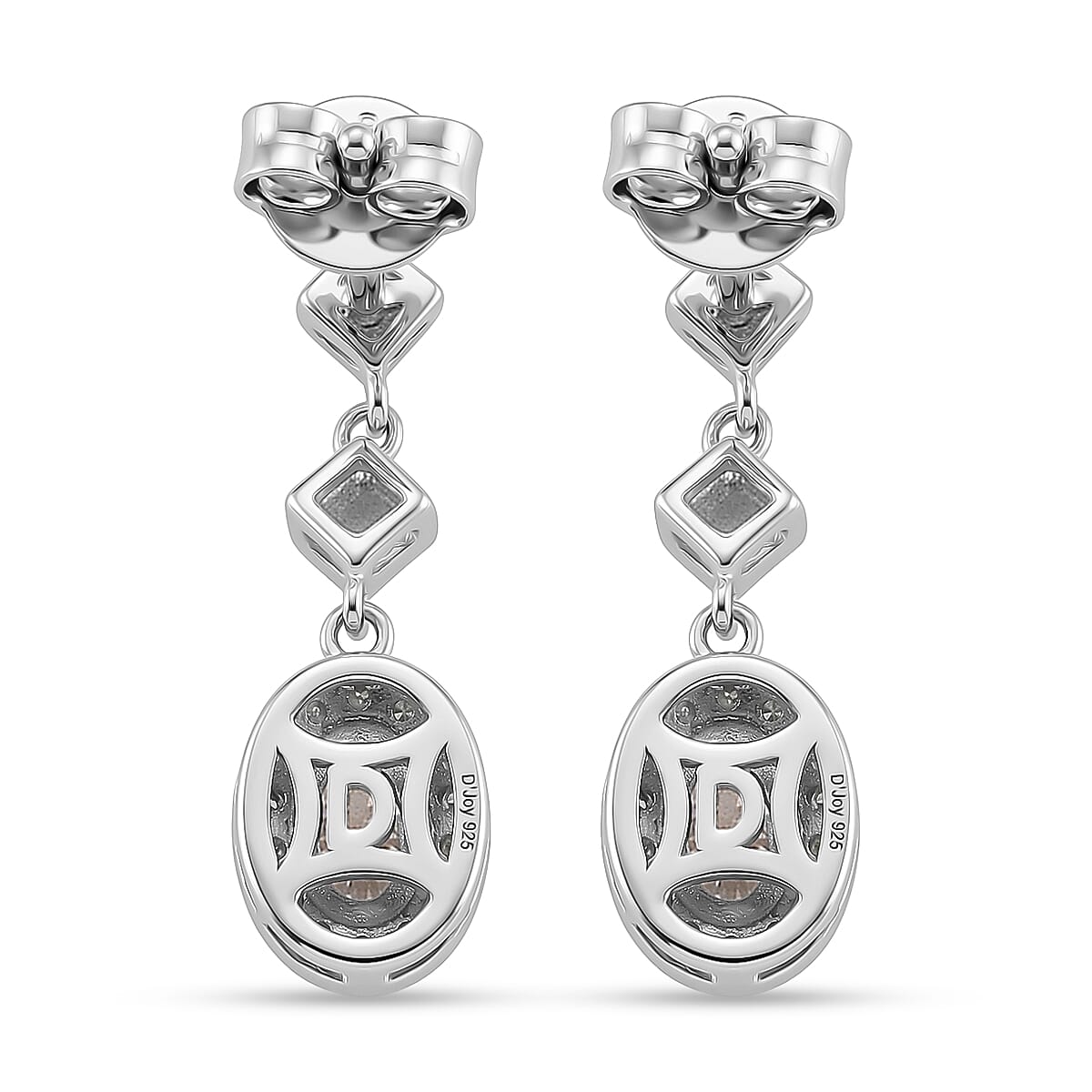 D'Joy GRA Certified Moissanite D-VVS1 Drop Earring with Push Back in Rhodium Overlay Sterling Silver 1.30 Ct. 8503059 5