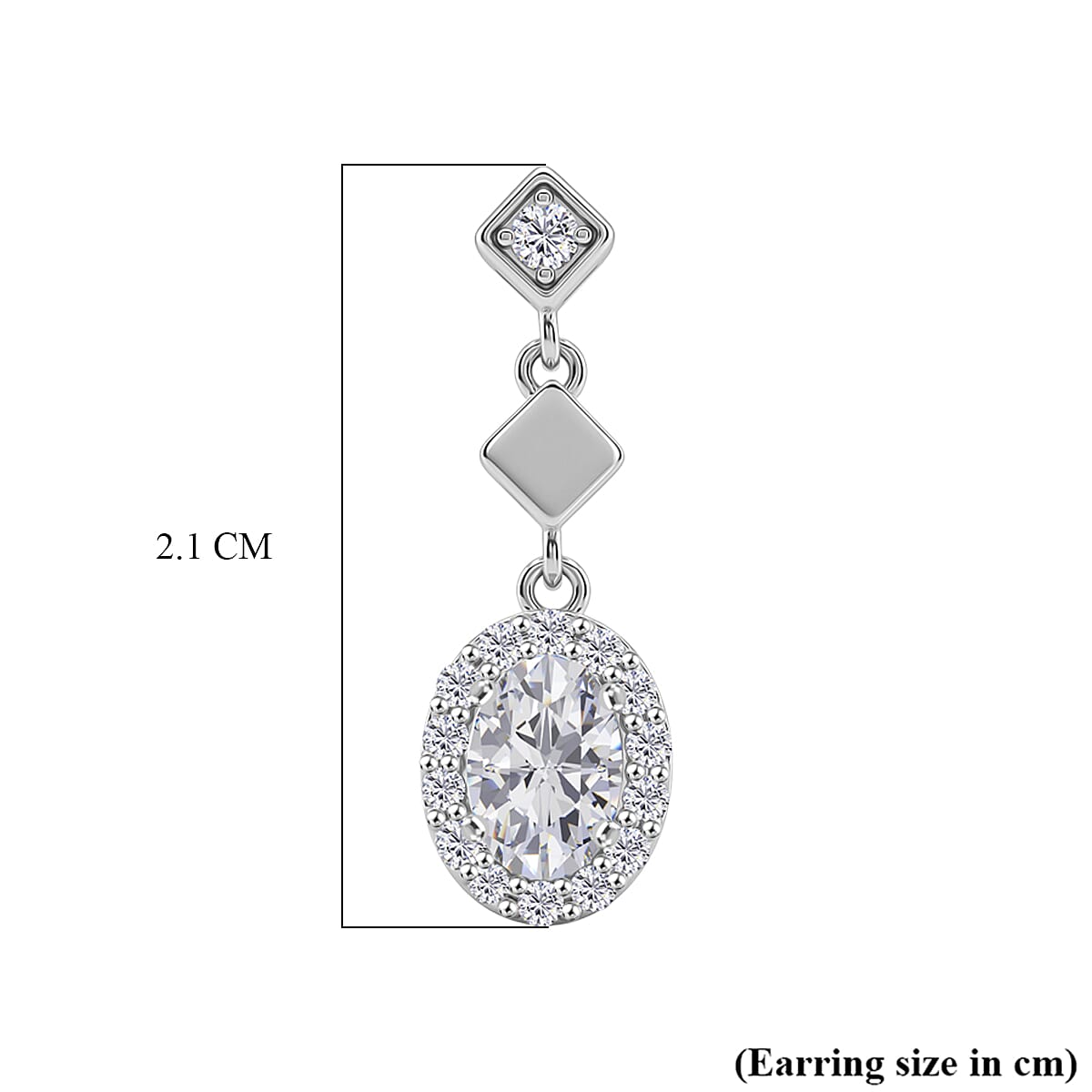 D'Joy GRA Certified Moissanite D-VVS1 Drop Earring with Push Back in Rhodium Overlay Sterling Silver 1.30 Ct. 8503059 6