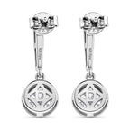D'Joy - Moissanite GRA Certified Solitaire Earring with Push Back in Rhodium Overlay Sterling Silver 1.52 Ct.