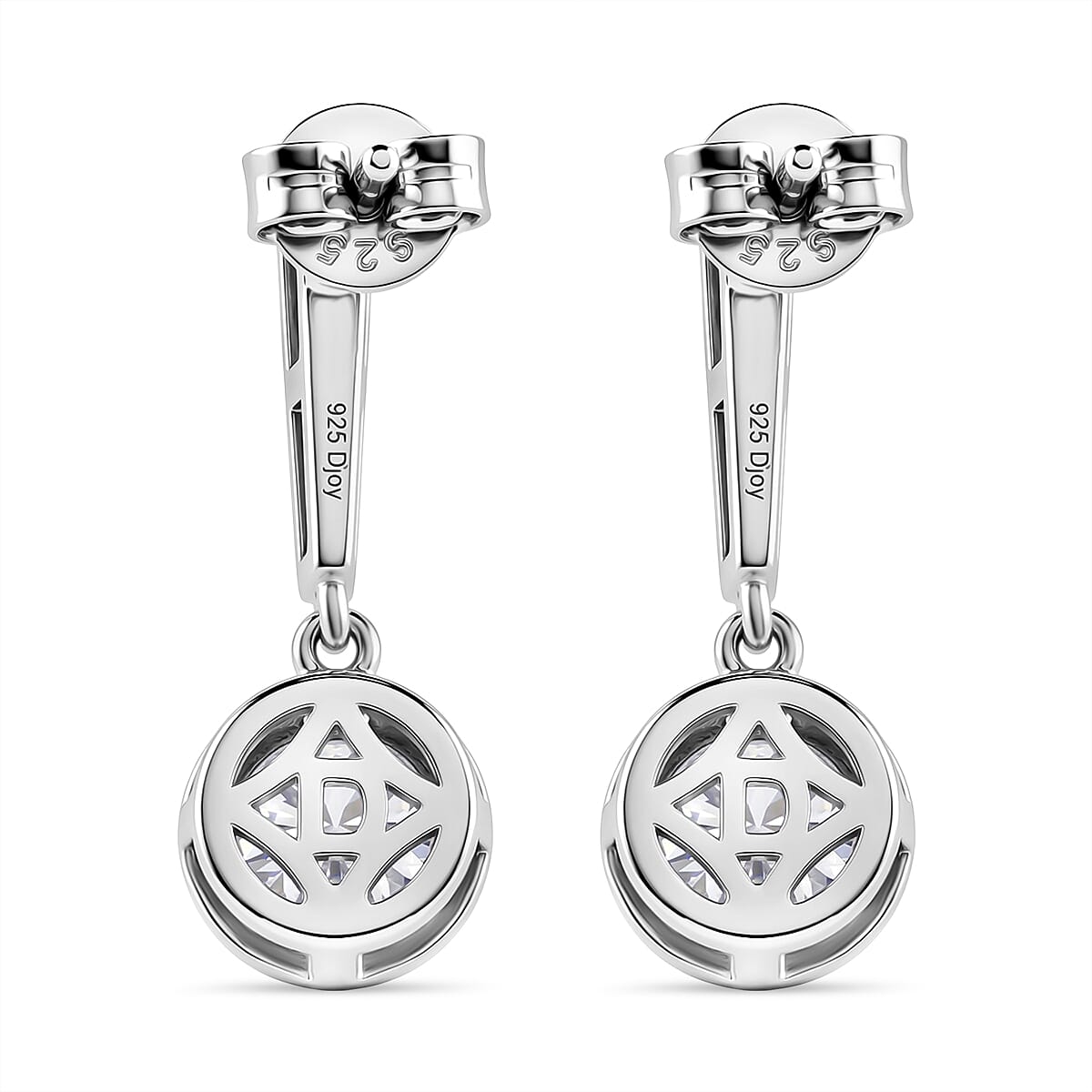 D'Joy - GRA Certified (D-VVS1) Moissanite Solitaire Earring with Push Back in Rhodium Overlay Sterling Silver 1.52 Ct. 8502621 5