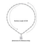 D'Joy - Moissanite Necklace (Size - 18) in Rhodium Overlay Sterling Silver 44.86 Ct, Silver Wt. 28.00 Gms