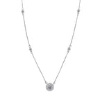 D'Joy Moissanite Station Necklace (Size - 20) in Platinum Overlay Sterling Silver 2.11 Ct.