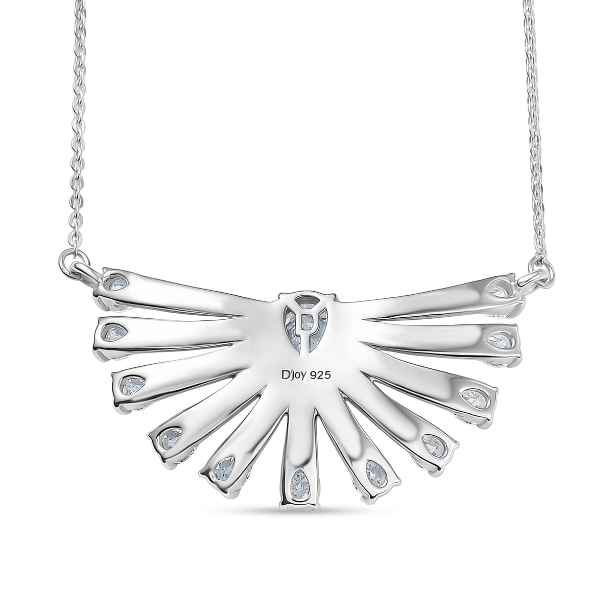 D'Joy Peacock-Inspired Moissanite Feather Pendant Necklace (Size - 20) with Lobster Clasp in Rhodium Overlay Sterling Silver 2.34 Ct. 8253747 5