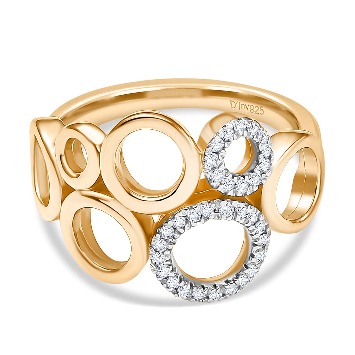 D'Joy Moissanite Two-Tone Bubble Ring in Sterling Silver 8238407 0