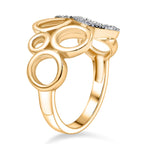 D'Joy Moissanite Two-Tone Bubble Ring in Sterling Silver