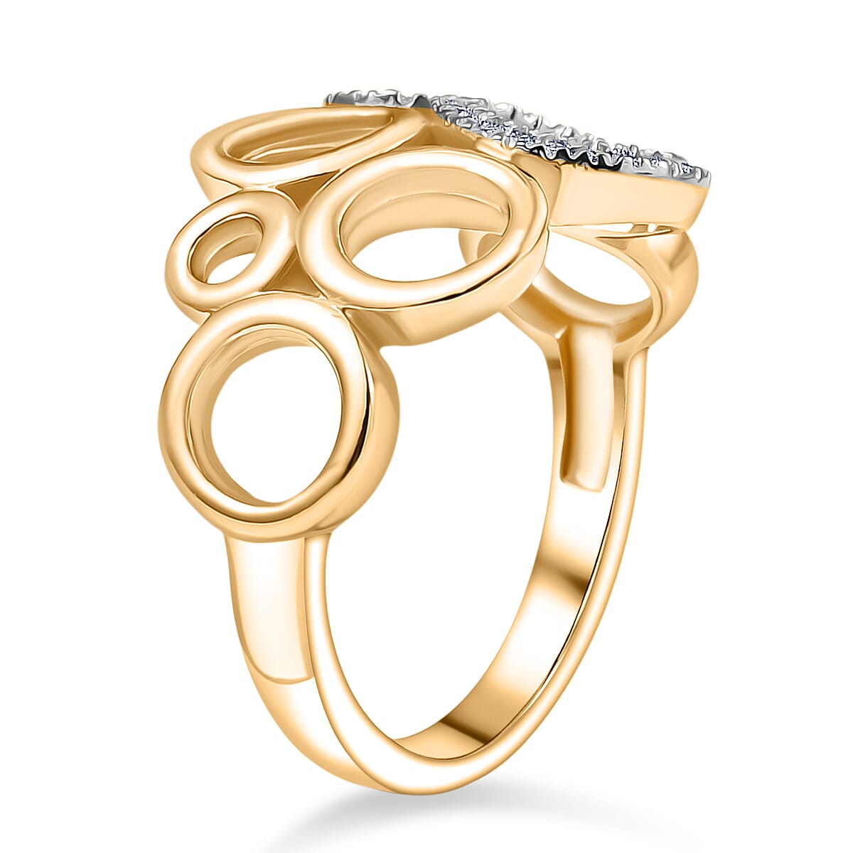 D'Joy Moissanite Two-Tone Bubble Ring in Sterling Silver 8238407 3