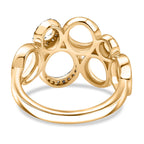 D'Joy Moissanite Two-Tone Bubble Ring in Sterling Silver