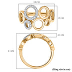 D'Joy Moissanite Two-Tone Bubble Ring in Sterling Silver