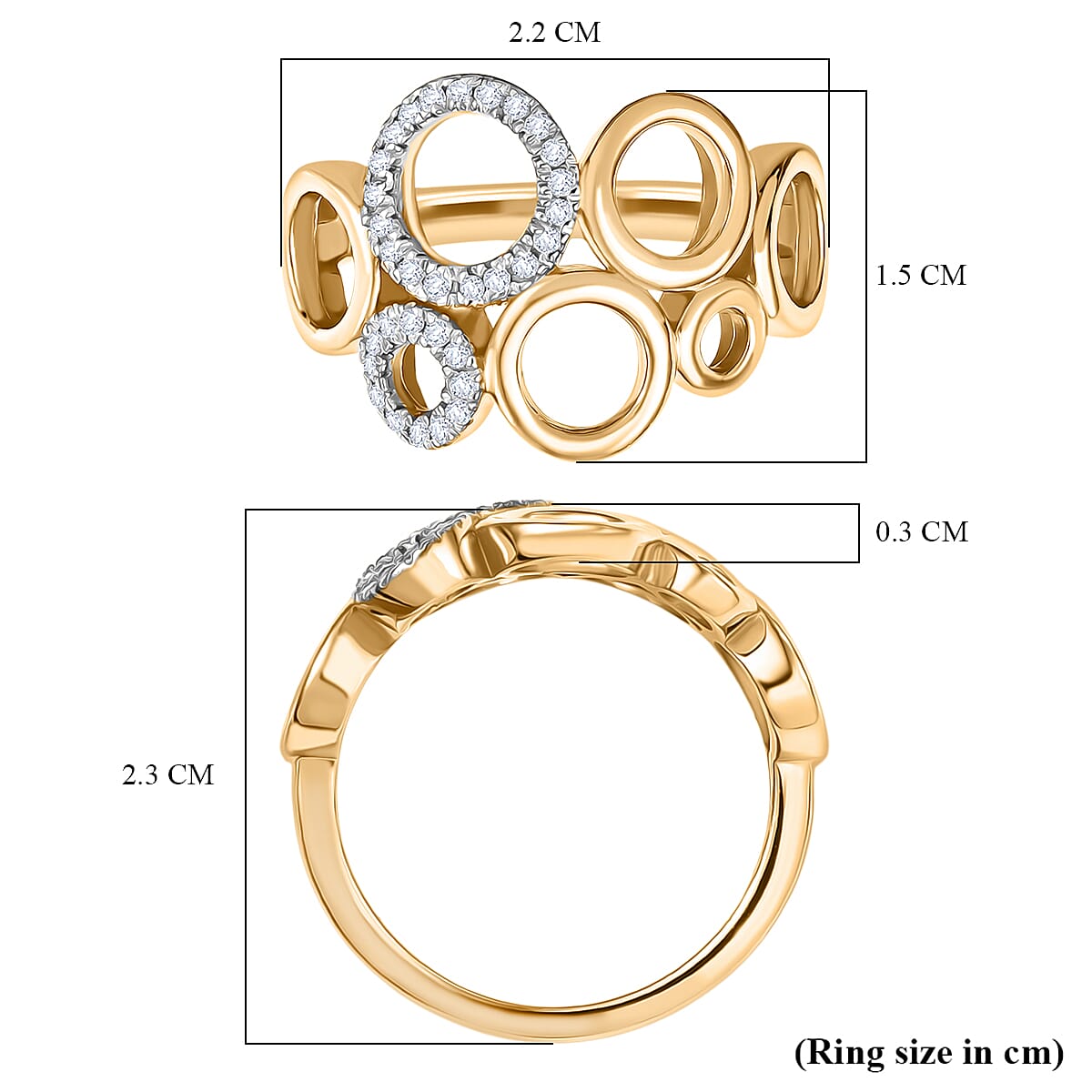 D'Joy Moissanite Two-Tone Bubble Ring in Sterling Silver 8238407 5