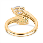 D'joy Peridot & Moissanite Dual Harmony Ring in Yellow Gold Plating Sterling Silver 2.35 Ct.
