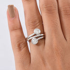 D'Joy Moissanite Ring in Platinum Overlay Sterling Silver